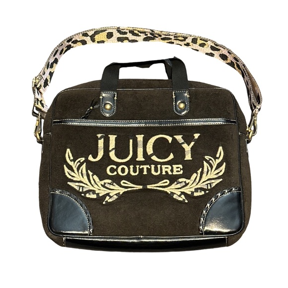 Y2K VINTAGE JUICY COUTURE women's brown cheetah print laptop travel bag. - Picture 1 of 6